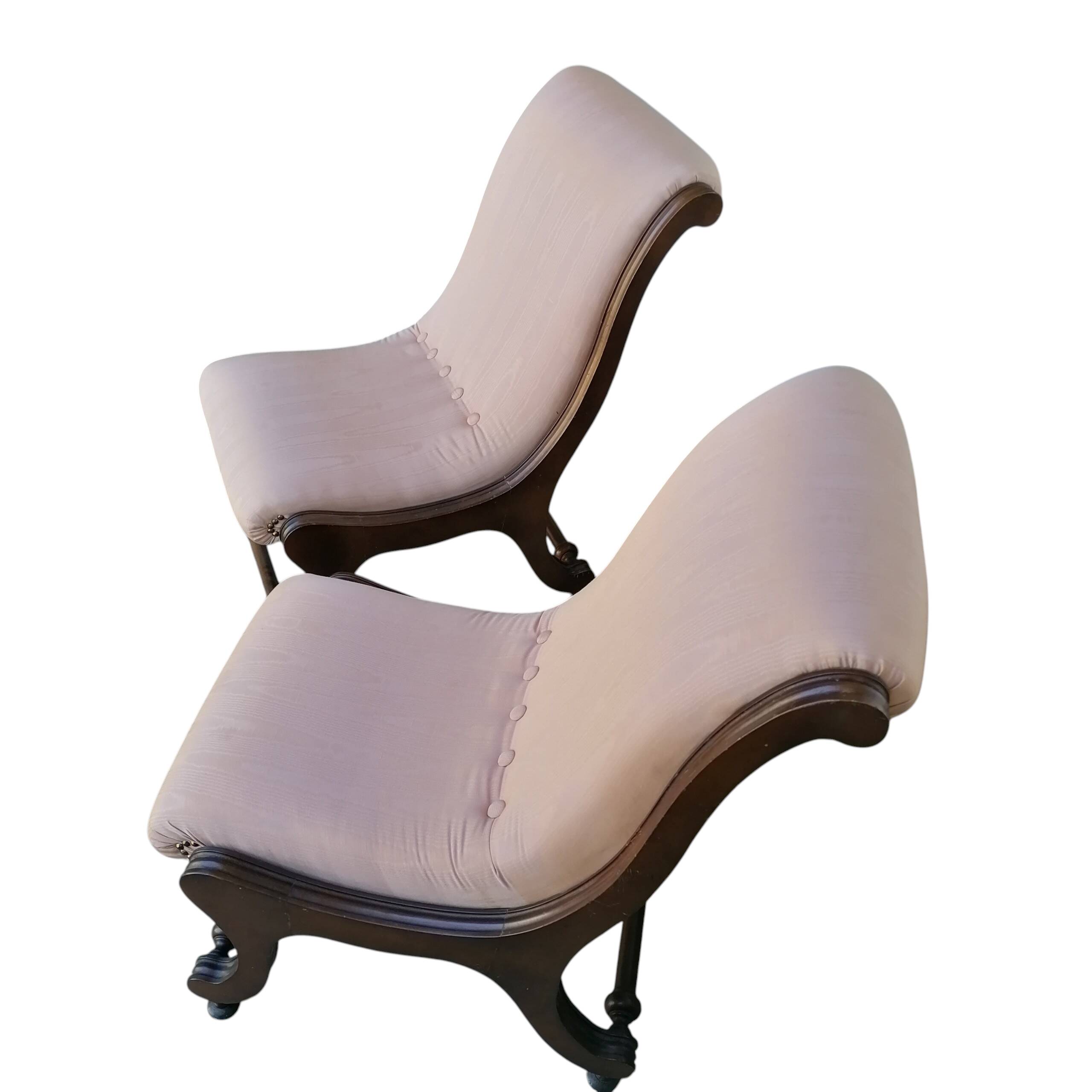 Poltrone chaise longue corte epoca ottocentesca, Luigi Filippo o Vittoriano