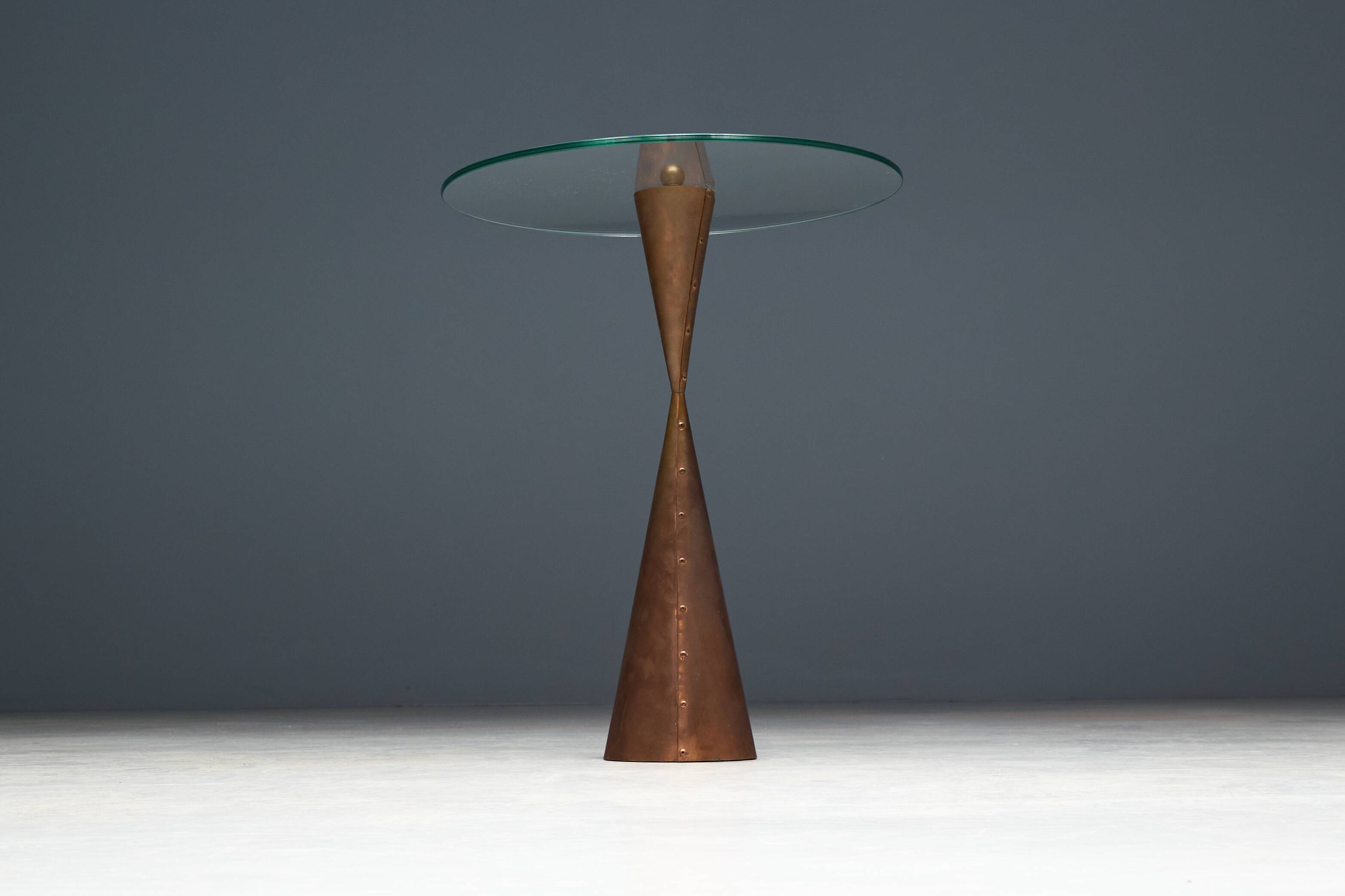 Conical Copper Side Table, France, 1970s