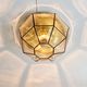 Pair of mid-century minimalist iron & glass flush mounts / ceiling lamps from limburg, germany, 1960