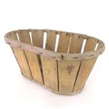 Old brocante wooden grape basket