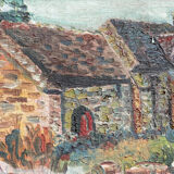 Oil on post-impressionist canvas, landscape