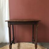 Side table in turned wood