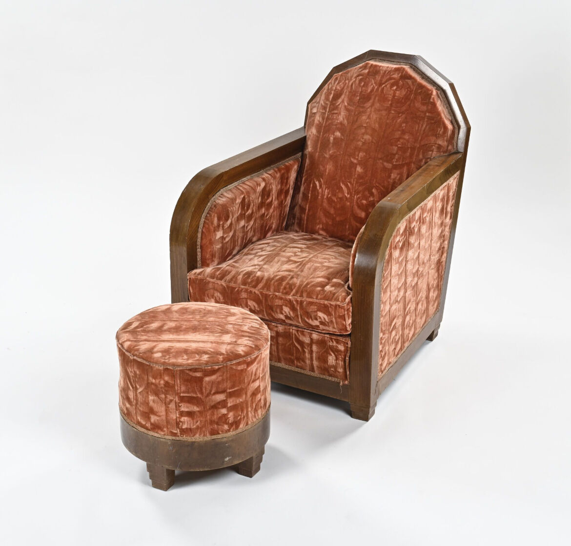 Art Deco work - armchair & ottoman