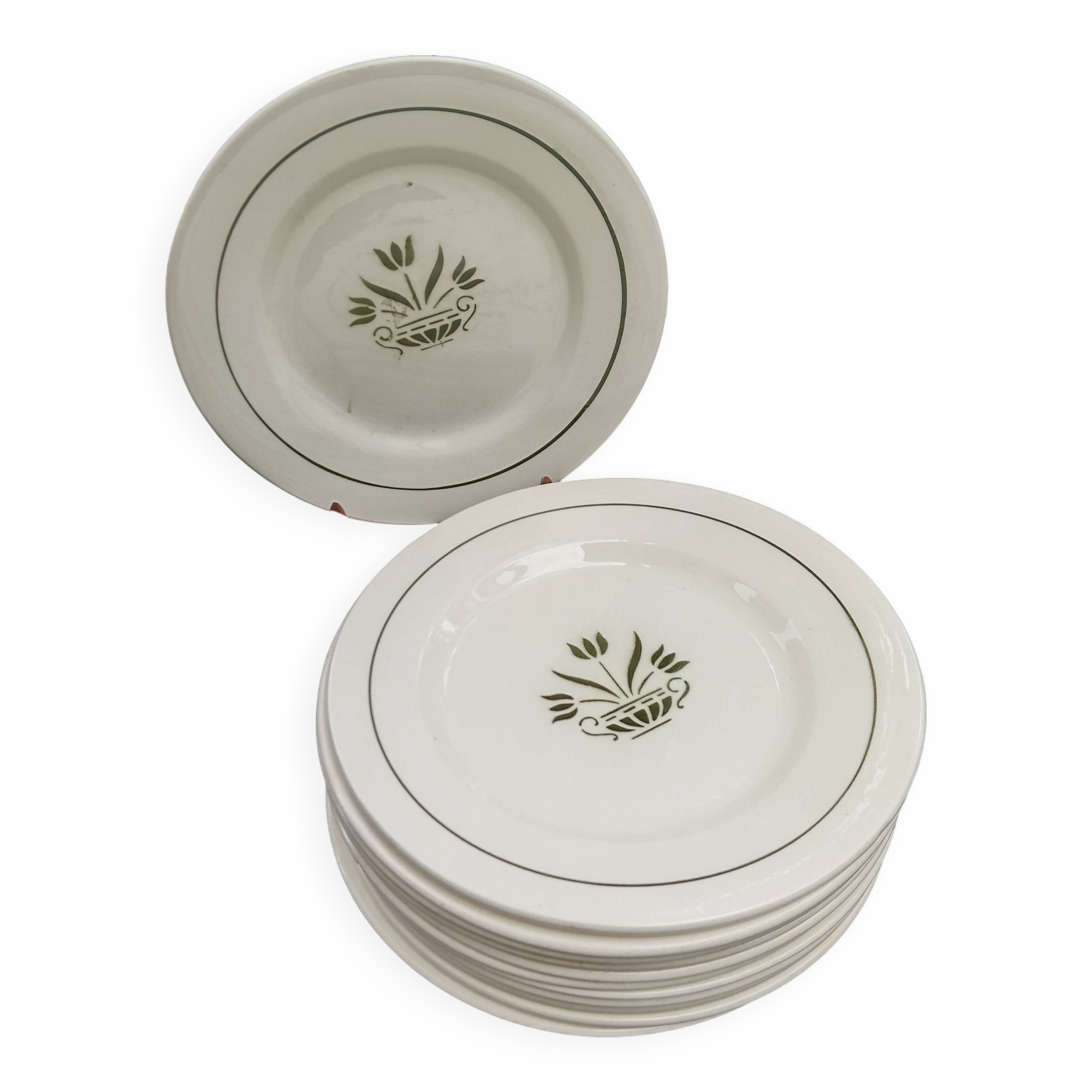 12 Terre de Fer Marmoz dessert plates