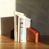Vintage solid wood bookends