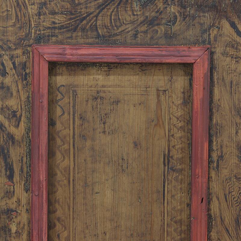 Primitive Rustic Farmhouse Folk Art Painted Bridal Cabinet