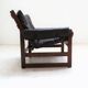 Scandinavian chocolate leather armchair