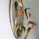 Wrought iron plant mirror Art Deco style, 1960