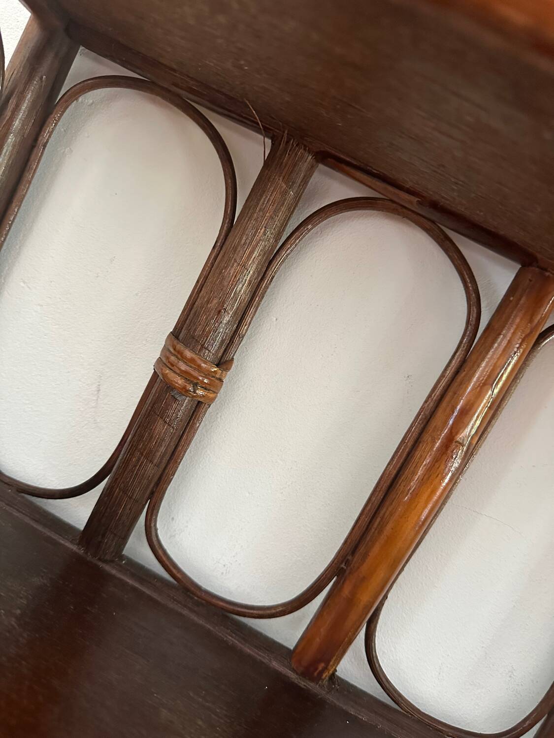 Rattan wall shelf