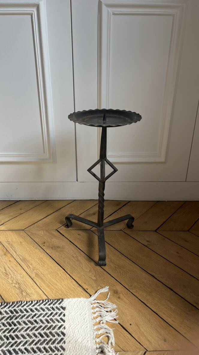 Wrought iron candle holder