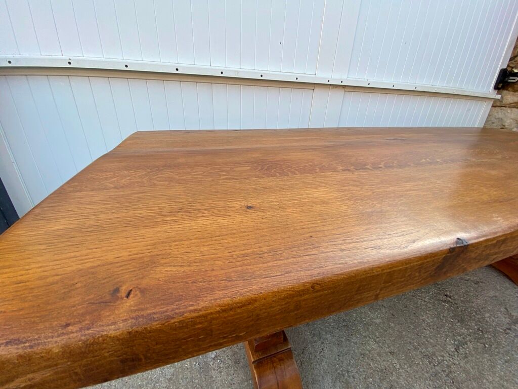 Farm table monastery meal meals in solid oak 1950 225x86x74cm