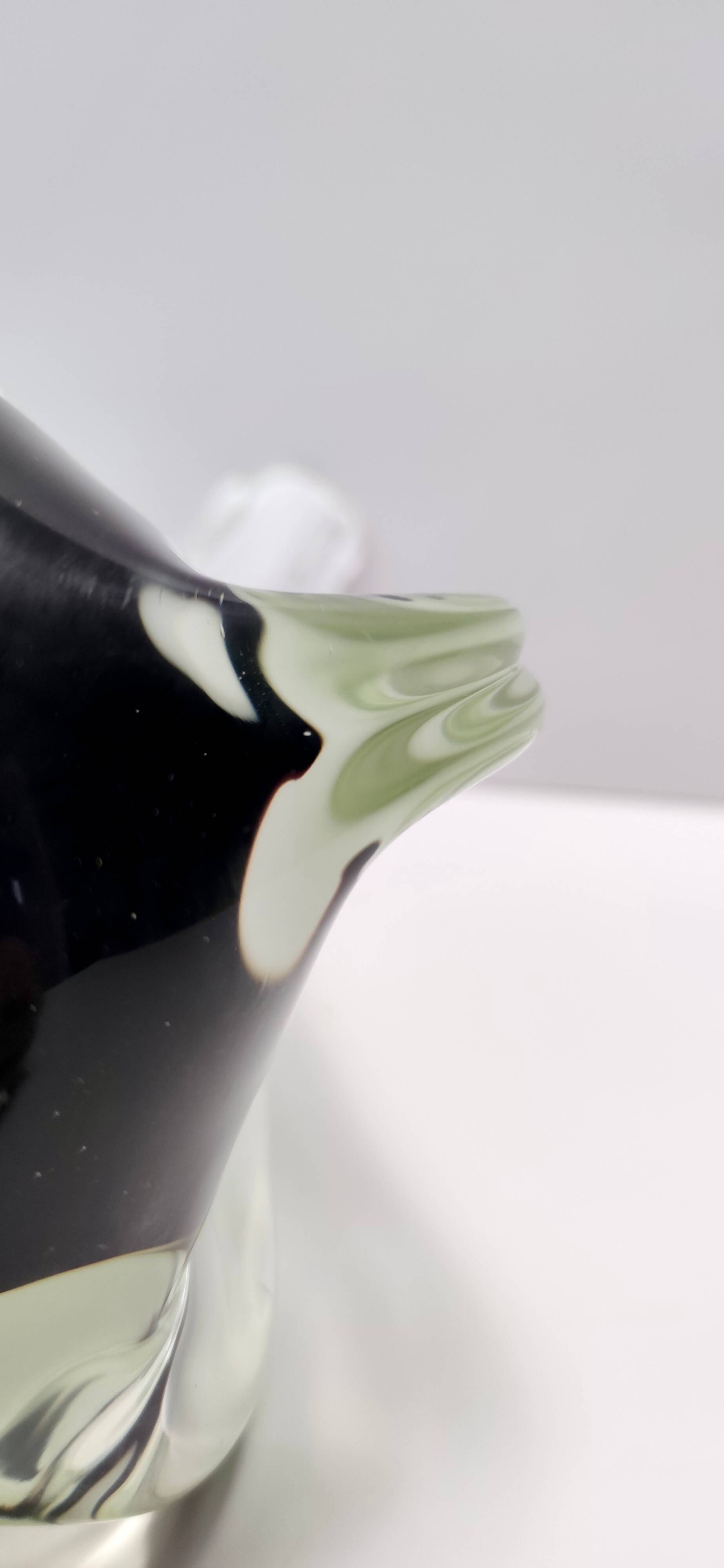 White and Purple Hand Blown Sommerso Glass Vase by Fratelli Toso, Italy