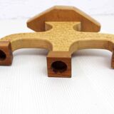 Paire de bougeoirs anthroposophiques en bois