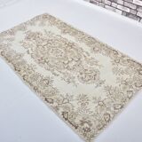 Beige And Brown Vintage Oushak Carpet sku 3578