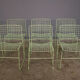 6 metal chairs, painted in teal