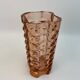 Large pink glass vase in Art Deco style