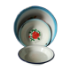 Set of 3 enameled sheet metal dishes
