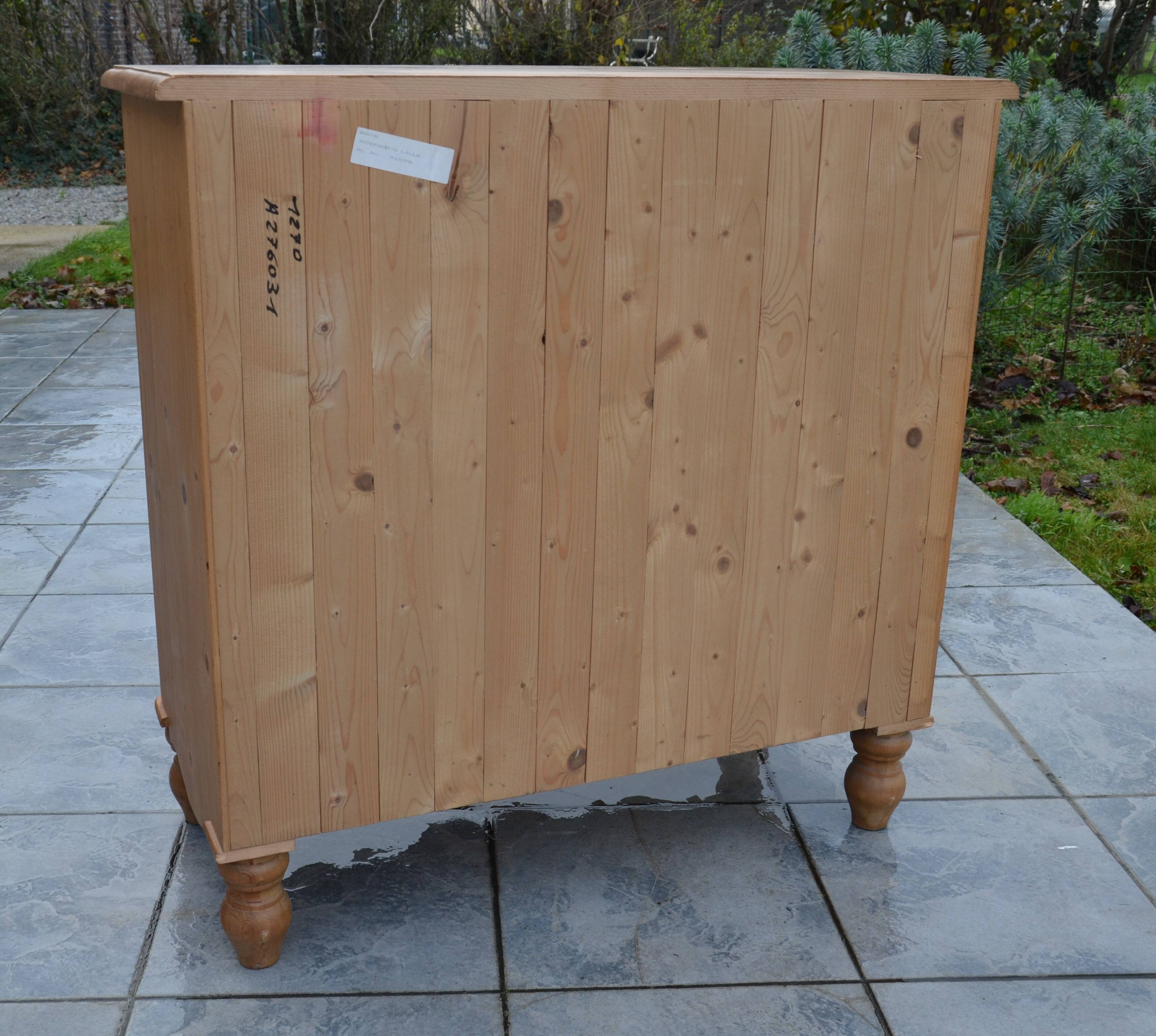 Antique pine commode interior's