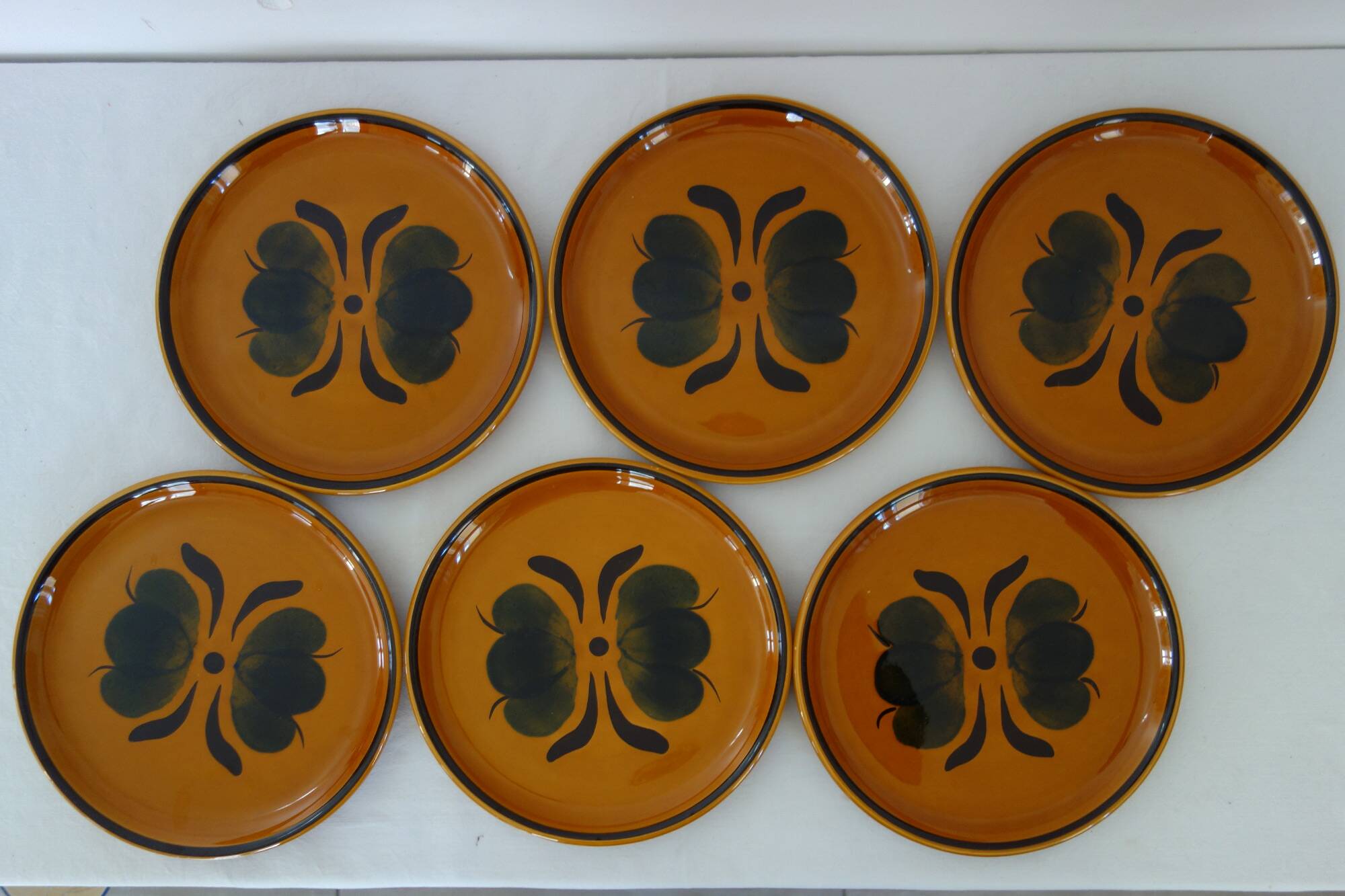 Lot of 6 Salins plates vintage Aigues model