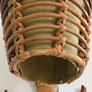 Unique wall lamp in bamboo and fabric, Lantern Design/One, Italy, 1960s