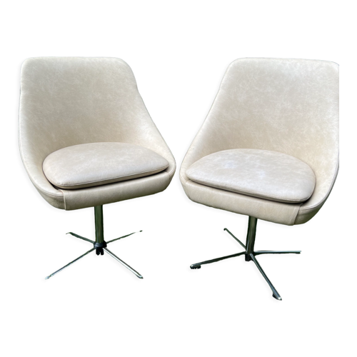 Pair of armchairs design shells 1970