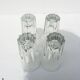 4 old transparent glass pastis glasses