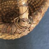 Woven straw handle basket