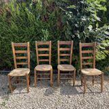 Set of 4 straw chairs