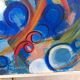 Abstract painting signed by André Meunier, modernist, design.