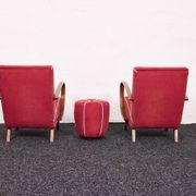 Fauteuils et tabourets Art Déco Jindřich Halabala H-530 années 1940, Up Závody