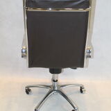 Leather and chrome office chair Luxy edition