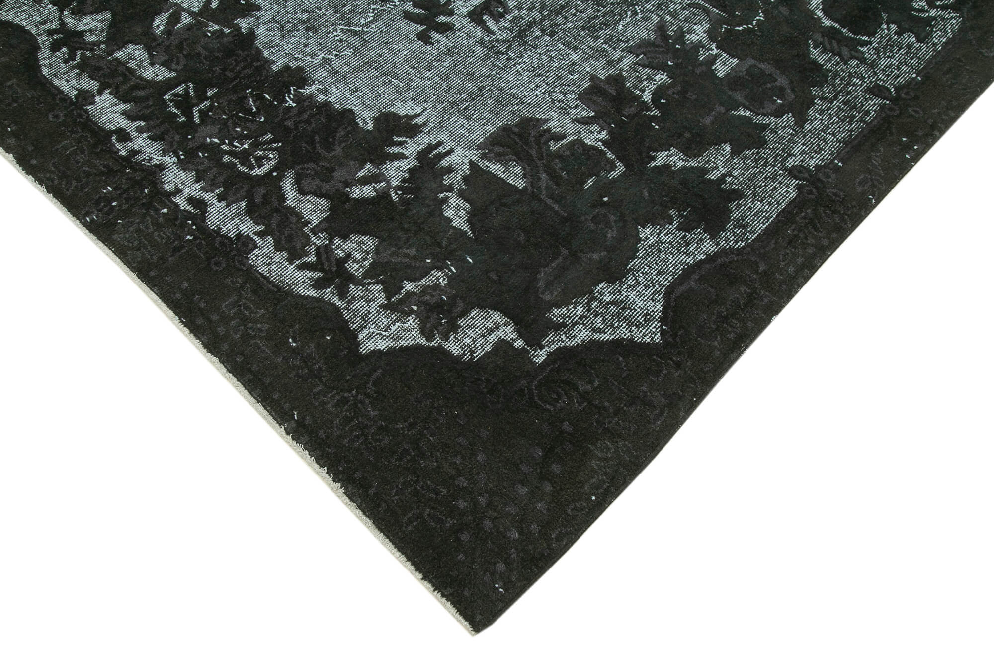 Hand-knotted antique turkish 1970s 167 cm x 300 cm black rug