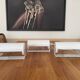 Set de 3 appliques vintage orientable métal laqué blanc, IKEA 1980