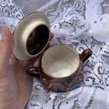 Vintage Belgian earthenware sugar bowl