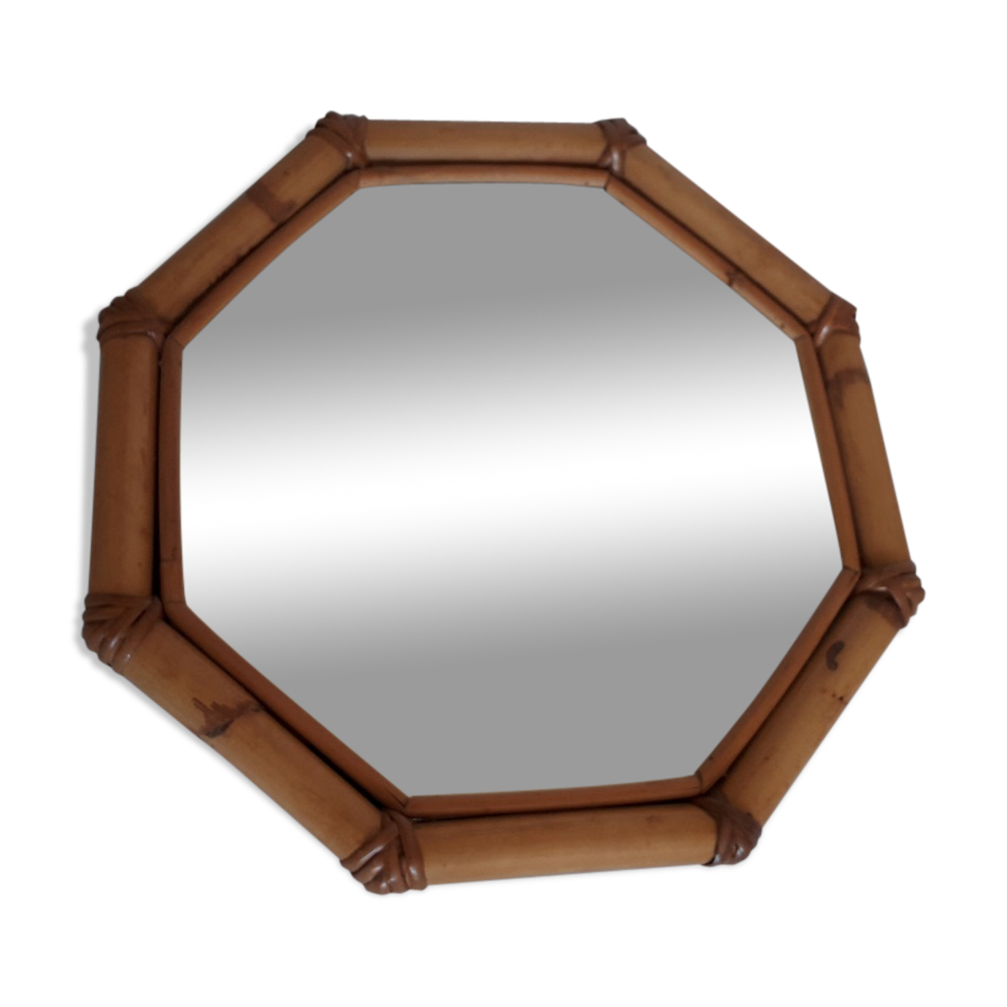 Bamboo hexagonal mirror 39 x 39 cm