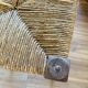 Stool high straw wood turned