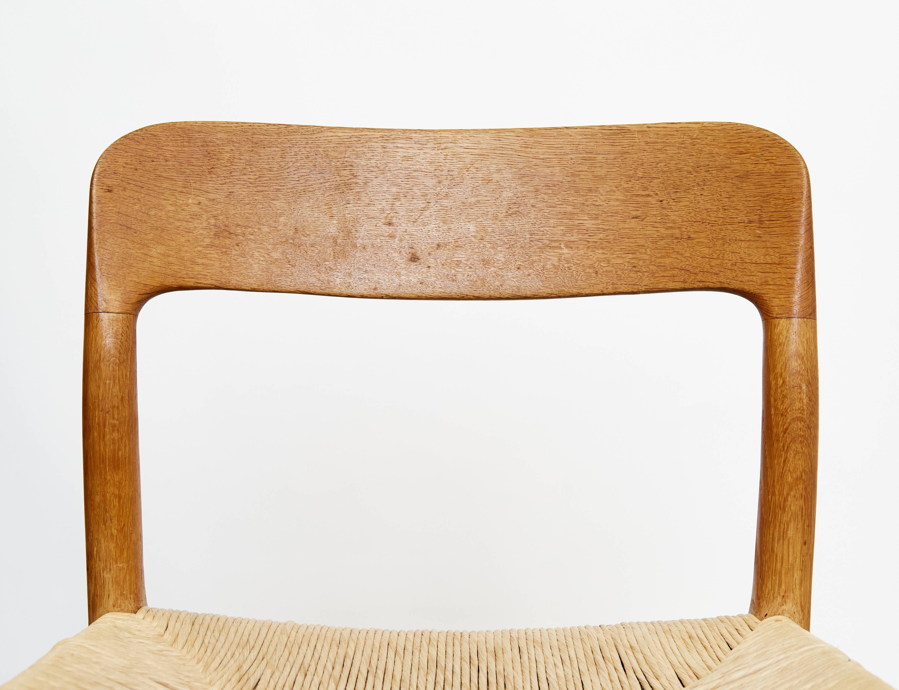Niels Otto Møller Oak Dining Chair #75 J.L.Møller I Set of Two