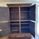18th-century carved wardrobe, 4 doors, oak/cherry wood