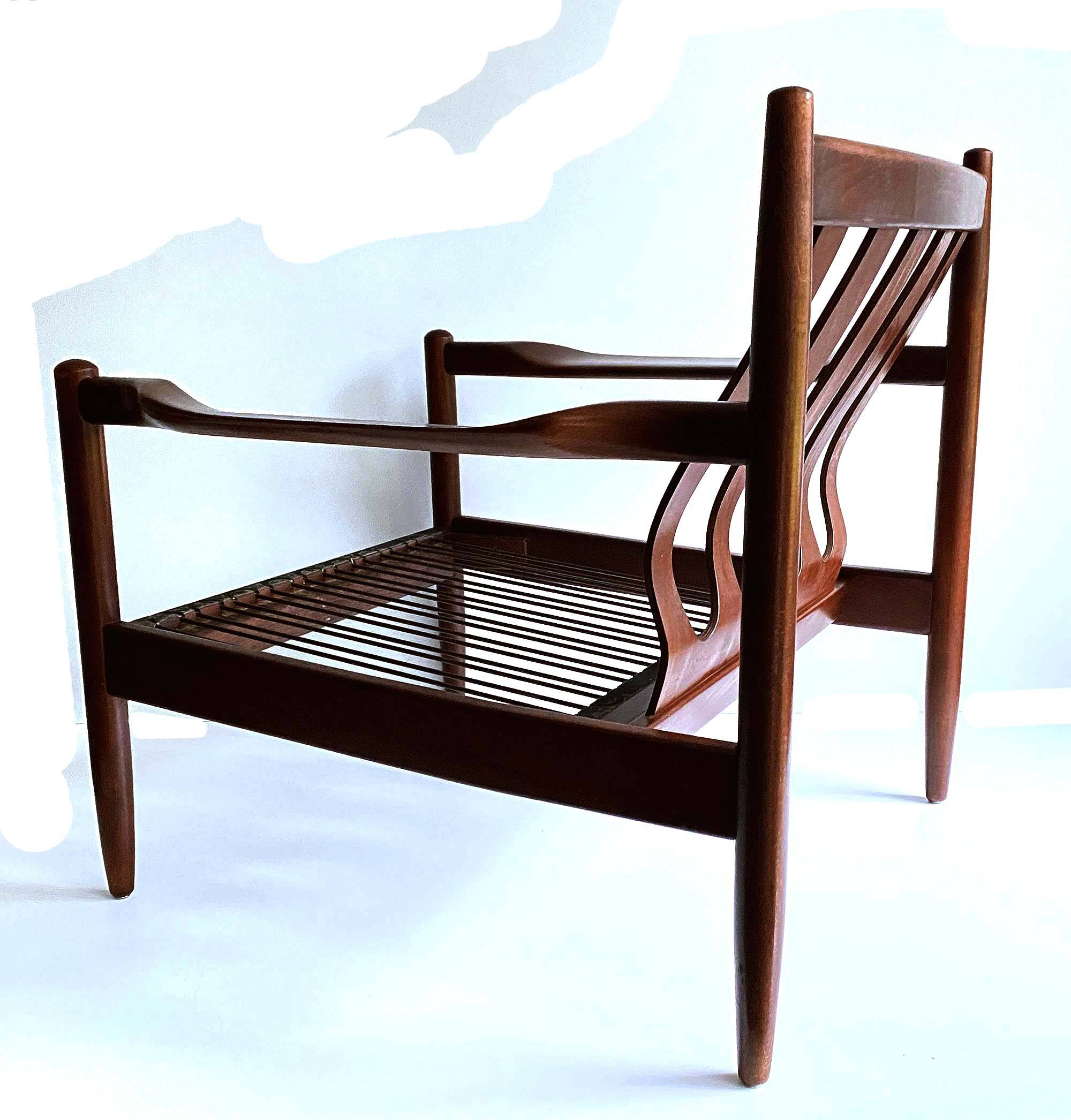 Pair of Scandinavian Teak and Leather Armchairs, 1960s