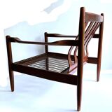 Pair of Scandinavian Teak and Leather Armchairs, 1960s