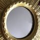 golden wooden sun mirror - 48 cm
