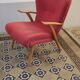 Cocktail armchair zig zag wing 50s 60 pink fushia