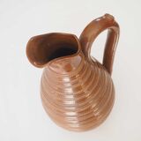 Striped stoneware pitcher