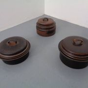 Finnish Ruska Soup Bowls with Lids by Ulla Procope for Arabia, Set of 3, 1960s, Set of 3