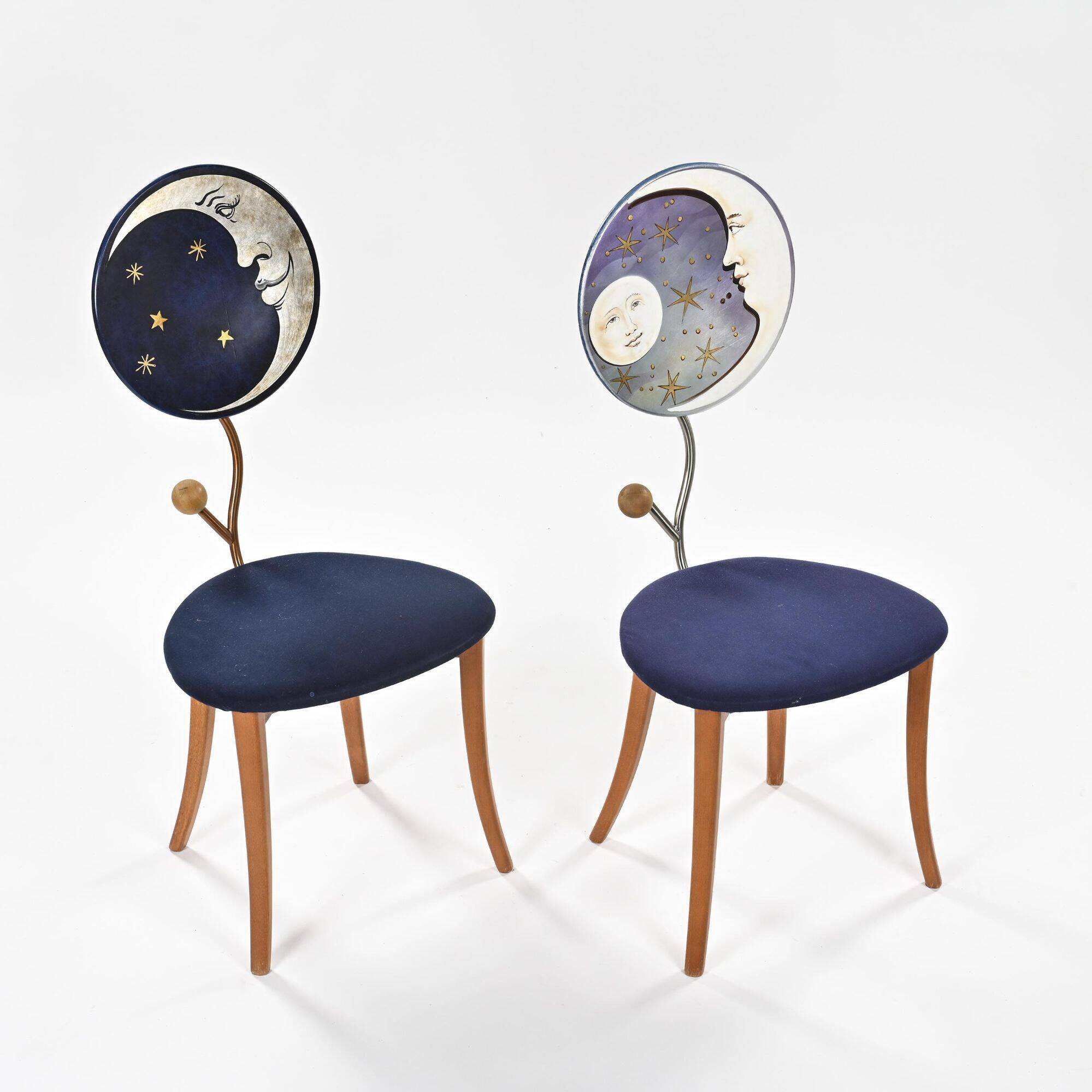 Pair of Luna e Sole chairs by Carlo Berruti (XX-XXI century)