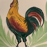 6 plates in earthenware rooster Terre de Fer Choisy Le Roy, 20th century
