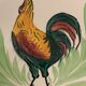 6 plates in earthenware rooster Terre de Fer Choisy Le Roy, 20th century