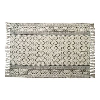 Cotton hand weaved hand block printed picnic rug
