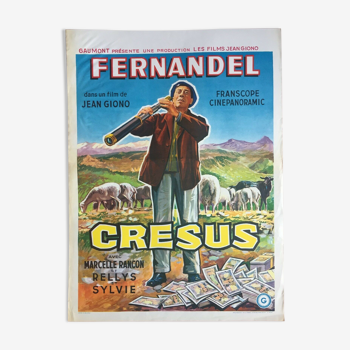 Affiche cinéma originale "Crésus" Fernandel 36x50cm 1960