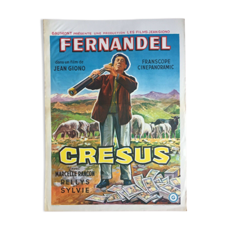 Affiche cinéma originale "Crésus" Fernandel 36x50cm 1960